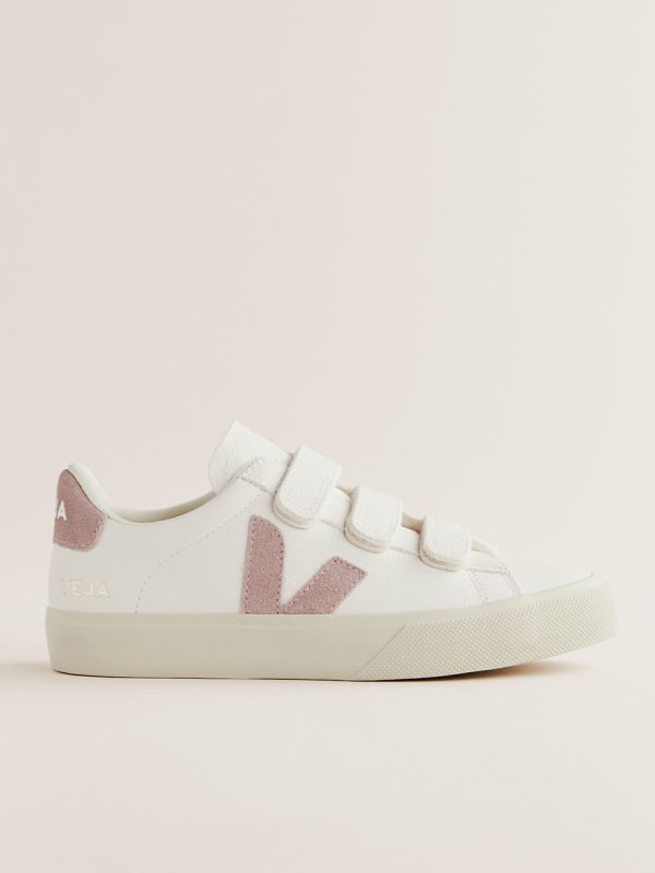 Veja Recife Leather Sneaker - Extra White / Babe